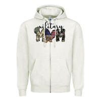 Oatmeal Heather military mom Zipper Hoodie - SublimationCraftShop