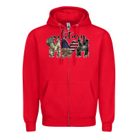 Red military mom Zipper Hoodie - SublimationCraftShop