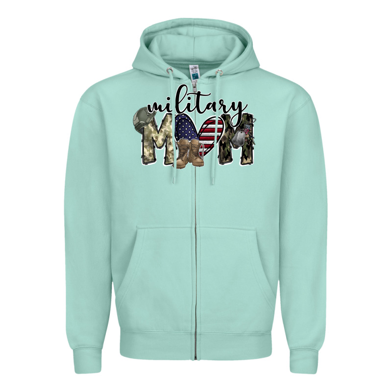 Military Mom Zipper Hoodie by SublimationCraftShop | Teevron