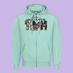 Military Mom Zipper Hoodie Designed By Sublimationcraftshop