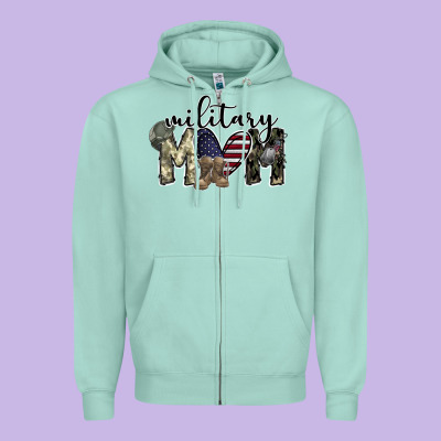 Military Mom Zipper Hoodie Designed By Sublimationcraftshop