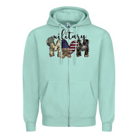 Seafoam military mom Zipper Hoodie - SublimationCraftShop