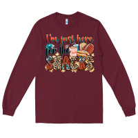 Burgundy i'm just here for the snacks american football Long Sleeve Tee - Zillion Design Studio