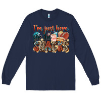 Navy i'm just here for the snacks american football Long Sleeve Tee - Zillion Design Studio