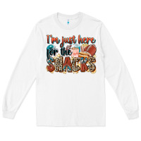 White i'm just here for the snacks american football Long Sleeve Tee - Zillion Design Studio