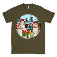 Army Green Christmas snowman Classic Tee - FaDigitalArtStudio