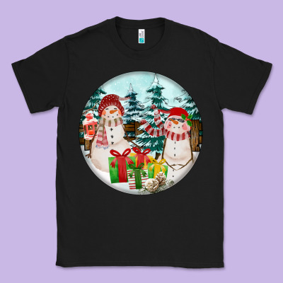 Christmas Snowman Classic Tee Designed By Fadigitalartstudio