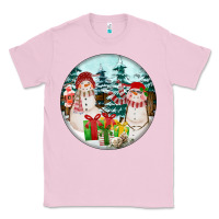 Bubblegum Pink Christmas snowman Classic Tee - FaDigitalArtStudio