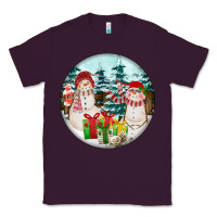 Plum Christmas snowman Classic Tee - FaDigitalArtStudio