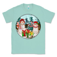 Seafoam Christmas snowman Classic Tee - FaDigitalArtStudio