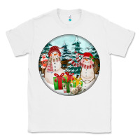 White Christmas snowman Classic Tee - FaDigitalArtStudio
