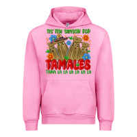 Fuchsia Pink tis the season for tamales tama la la la la la la Urban Hoodie - MaliasSmallBusiness