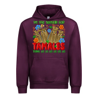 Mauve Wine tis the season for tamales tama la la la la la la Urban Hoodie - MaliasSmallBusiness