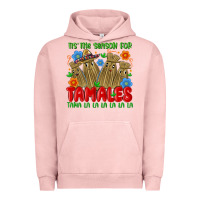 Pigment Salmon tis the season for tamales tama la la la la la la Urban Hoodie - MaliasSmallBusiness