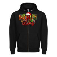 Black christmas mommy claus Zipper Hoodie - FaDigitalArtStudio