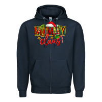 Navy christmas mommy claus Zipper Hoodie - FaDigitalArtStudio