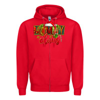 Red christmas mommy claus Zipper Hoodie - FaDigitalArtStudio