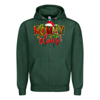 Sports Green christmas mommy claus Zipper Hoodie - FaDigitalArtStudio