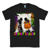 Black Spooky Season Ghost Cat Classic Tee - texasbilliewilder