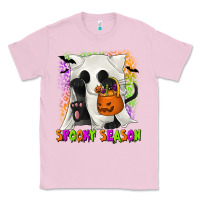 Bubblegum Pink Spooky Season Ghost Cat Classic Tee - texasbilliewilder