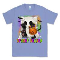 Colony Blue Spooky Season Ghost Cat Classic Tee - texasbilliewilder