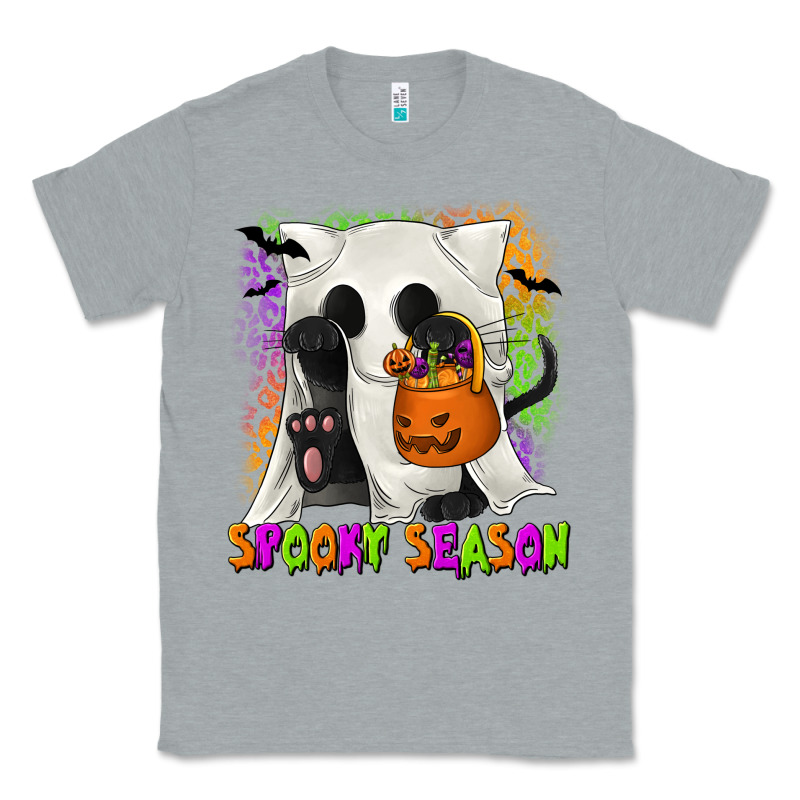 Spooky Season Ghost Cat Classic Tee by texasbilliewilder | Teevron