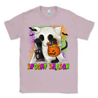 Lilac Spooky Season Ghost Cat Classic Tee - texasbilliewilder
