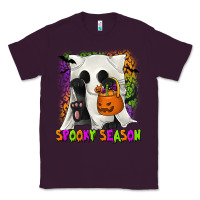 Plum Spooky Season Ghost Cat Classic Tee - texasbilliewilder