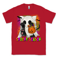 Red Spooky Season Ghost Cat Classic Tee - texasbilliewilder