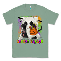 Sage Spooky Season Ghost Cat Classic Tee - texasbilliewilder