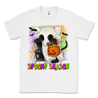 White Spooky Season Ghost Cat Classic Tee - texasbilliewilder