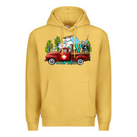 Antique Gold lvn nurse truck with cactus and sunflowers Premium Hoodie - AdoDesignShop