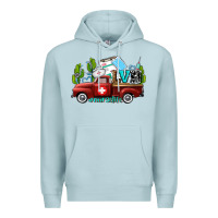 Blue Mist lvn nurse truck with cactus and sunflowers Premium Hoodie - AdoDesignShop