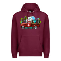 Burgundy lvn nurse truck with cactus and sunflowers Premium Hoodie - AdoDesignShop