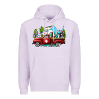 Lilac lvn nurse truck with cactus and sunflowers Premium Hoodie - AdoDesignShop