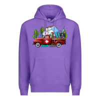 Purple lvn nurse truck with cactus and sunflowers Premium Hoodie - AdoDesignShop