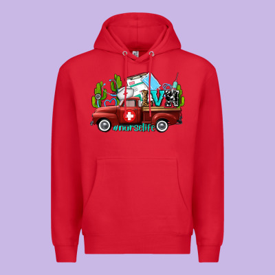 Lvn Nurse Truck With Cactus And Sunflowers Premium Hoodie Designed By Adodesignshop