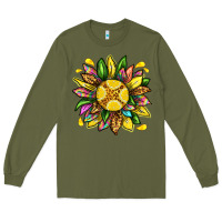Army Green lemon sunflower Long Sleeve Tee - texasbilliewilder