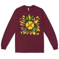 Burgundy lemon sunflower Long Sleeve Tee - texasbilliewilder