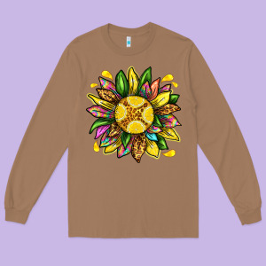 Lemon Sunflower Long Sleeve Tee Designed By Texasbilliewilder