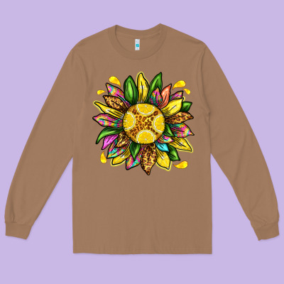 Lemon Sunflower Long Sleeve Tee Designed By Texasbilliewilder