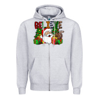 Heather Grey believe Zipper Hoodie - CowhideDigitalArt