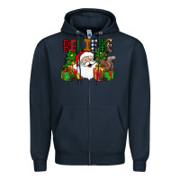 Navy believe Zipper Hoodie - CowhideDigitalArt