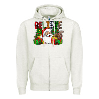 Oatmeal Heather believe Zipper Hoodie - CowhideDigitalArt