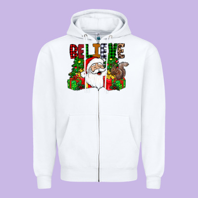 Believe Zipper Hoodie Designed By Cowhidedigitalart