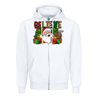 White believe Zipper Hoodie - CowhideDigitalArt