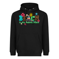 Black beach is my happy place Heavyweight Hoodie - AdoDesignShop