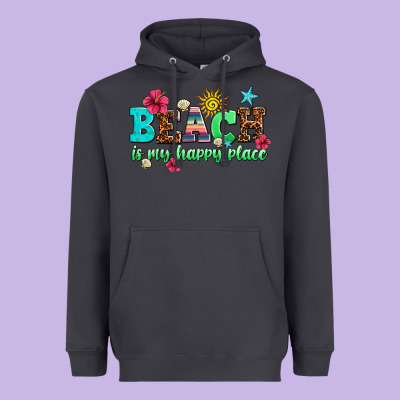 Beach Is My Happy Place Heavyweight Hoodie Designed By Adodesignshop
