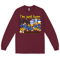 Burgundy i'm just here for the snacks #volleyball brother Long Sleeve Tee - Zillion Design Studio