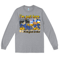 Heather Grey i'm just here for the snacks #volleyball brother Long Sleeve Tee - Zillion Design Studio